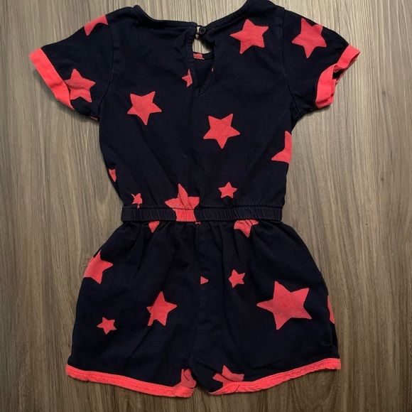 Dip Toddler Girls Starry Black and Red  Short Romper size 2T - Picture 3 of 5